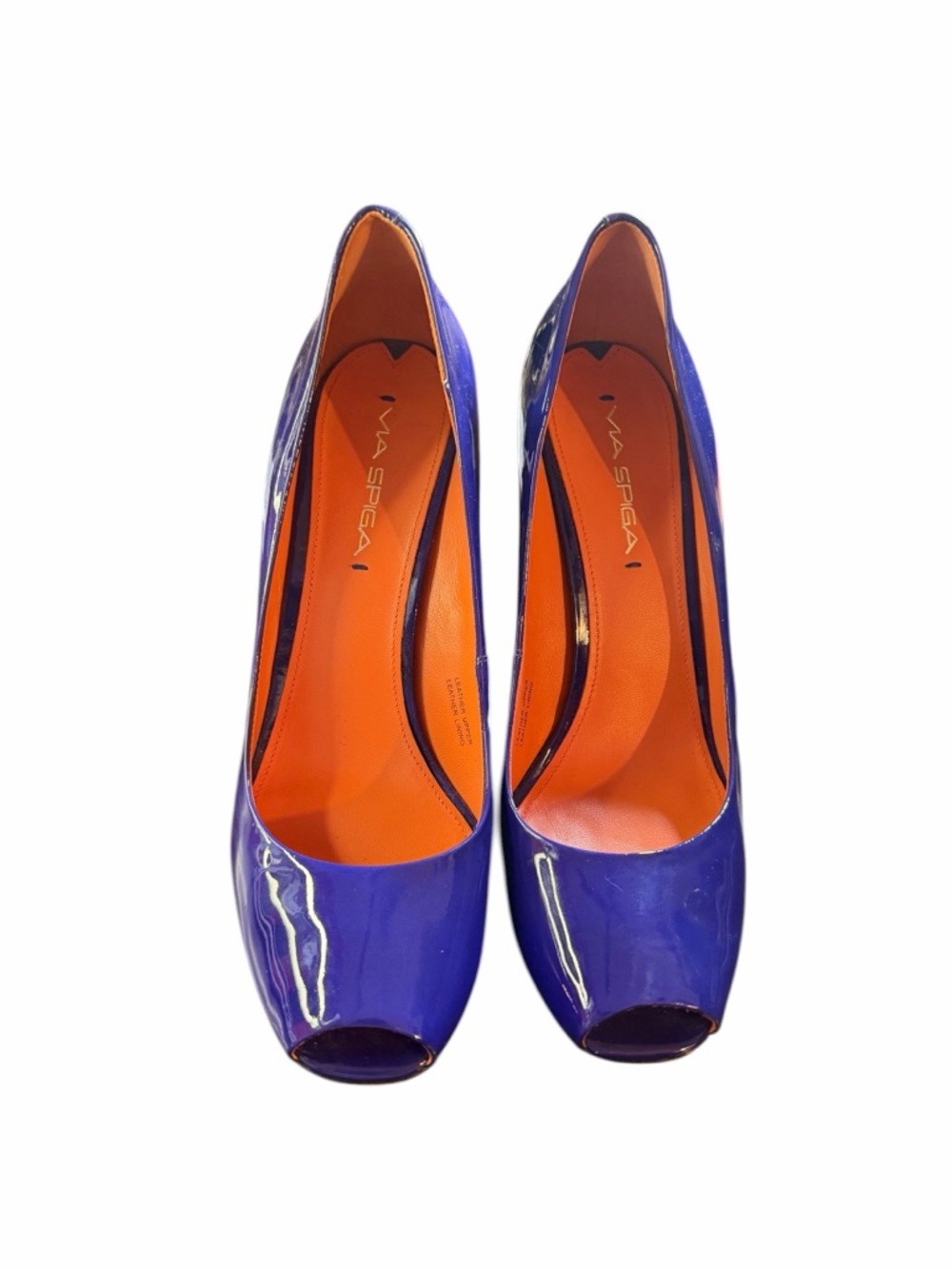 Via Spiga Purple Patent Leather Peep-Toe Pumps - 8.5M